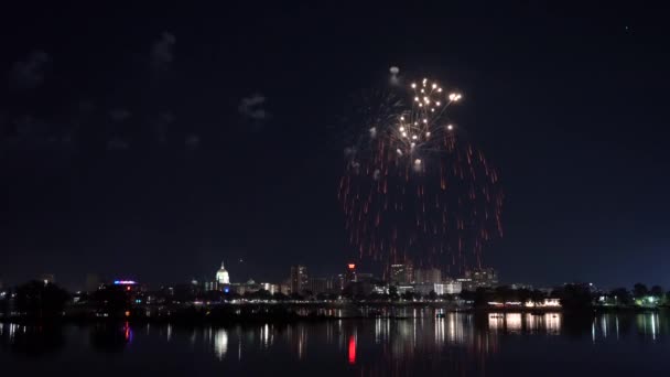 Harrisburg Pennsylvania Julio 2022 Fuegos Artificiales Sobre Ciudad Capital Harrisburg — Vídeos de Stock