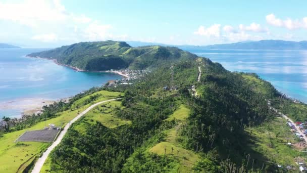 Вид Повітря Пишну Зеленину Затишний Острів Лімасоа Лейте Філіппіни Дрони — стокове відео