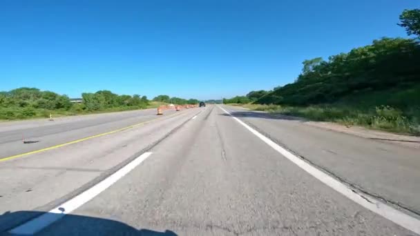 Pov Körning Avenue Saints Motorvägen Landsbygden Iowa Kör Genom Ett — Stockvideo