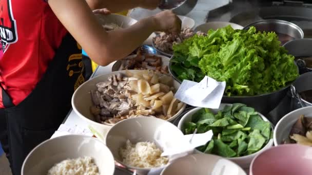 Cuisine Riz Avec Viande Légumes Street Food Phuket Thaïlande Slow — Video