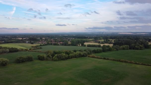 Bellissimo Drone Colpo Panning Sinistra Attraverso Natura Nel Surrey Inghilterra — Video Stock