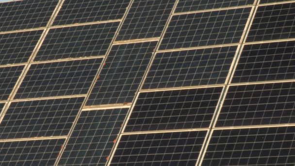 Zoom Aus Einem Großen Solarpanel — Stockvideo