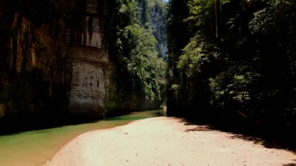 Arco Del Tiempo Chiapas Mexico Sone Arch River Canyon Cave — ストック動画