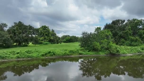 Vue Aérienne Des Arbres Herbe City Park Nouvelle Orléans — Video