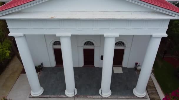 Disparo Dron Elevador Primera Iglesia Bautista Charleston — Vídeo de stock