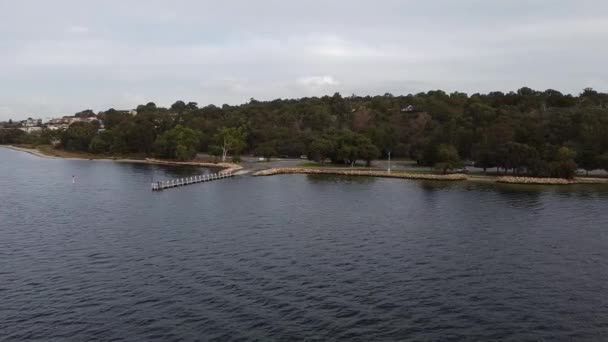 Hava Görüntüsü Tekne Rampası Nokta Walter Rezervi Perth Avustralya — Stok video