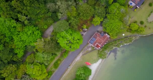 Вид Будинок Біля Озера Сан Мігель Острови Азорських Островів — стокове відео