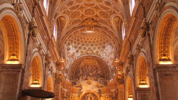 Incline Para Baixo Tiro Nave Igreja Saint Louis Dos Franceses — Vídeo de Stock