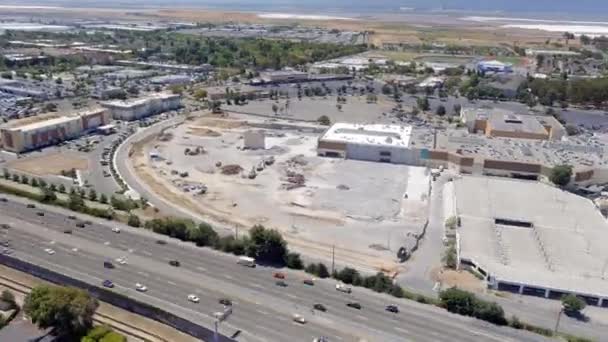 Aerial Hiper Lapse Centrum Handlowe Zburzony Pojęcie Śmierć Sklepów Cegły — Wideo stockowe