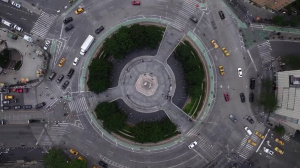 Vista Aerea Sopra Auto Una Rotonda New York Stati Uniti — Video Stock
