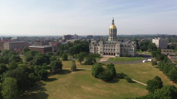 Drone Connecticut Capitol Aerial — Stock Video