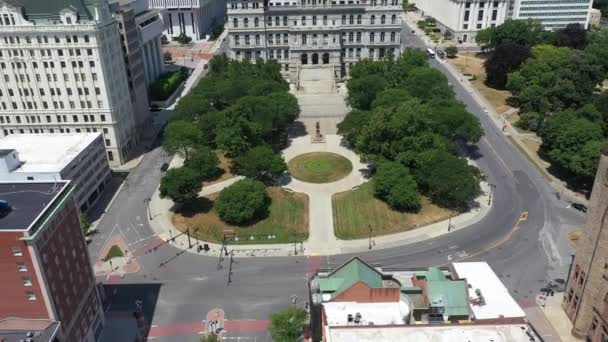 Aérea Albany Nueva York Capitolio Revelar — Vídeos de Stock