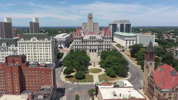 New York Capitol Albany Flygplan — Stockvideo