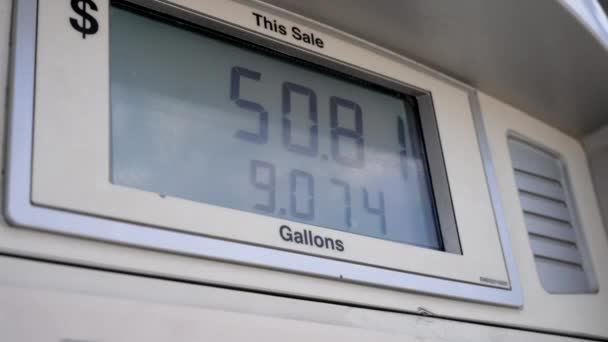 Gas Pump Screen High Prices Gallons — Stock Video