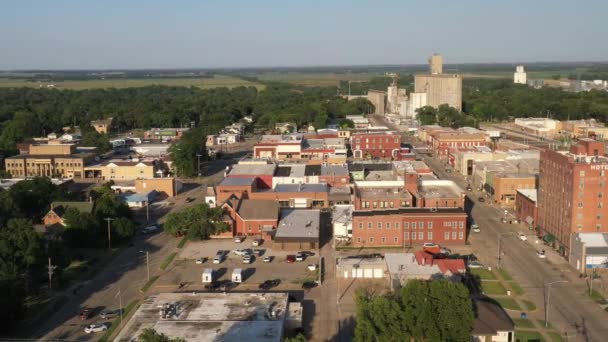 Abilene Kansas Skyline Wide Shot Met Drone Video Die Zijwaarts — Stockvideo