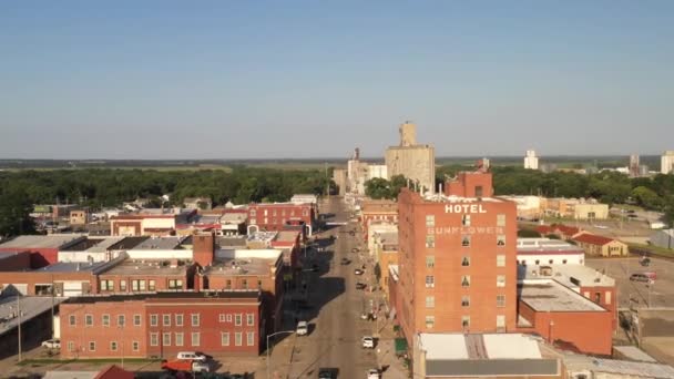 Abilene Kansas Panorama Dronem Wideo Przesuwa Się Dół — Wideo stockowe