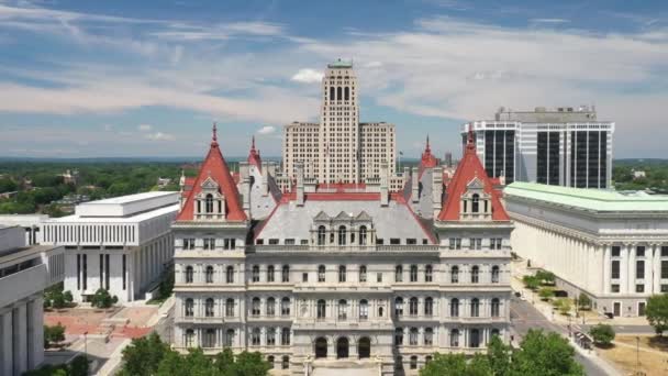 New York State Capitol Building Albany New York Drone Video — Stock video