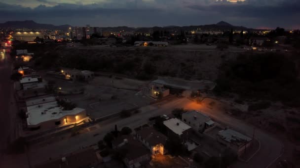 Sunlit Clouds Paso West Side Residential Dusk — Stock Video