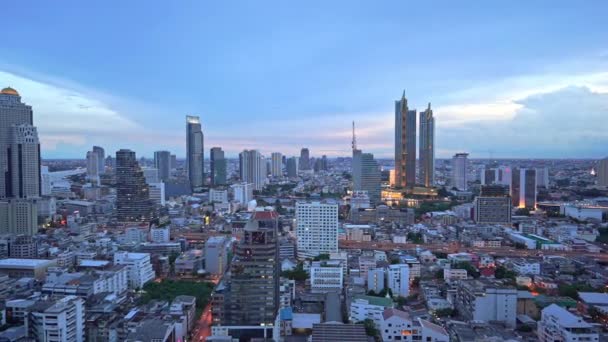 Pan Travers Horizon Urbain Moderne Crépuscule — Video