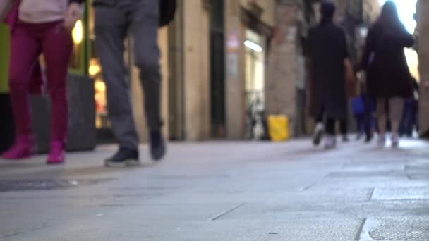 Pessoas Andando Nas Ruas Barcelona — Vídeo de Stock