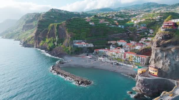 Ponta Sol Seafront Lokalitet Strand Dagen Madeira Portugal Udtrækning Fra – Stock-video