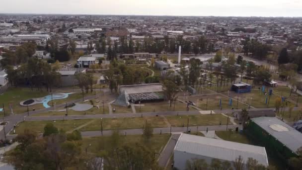 Letecký Pohled Moderní Kongresové Centrum Buenos Aires Názvem Tecnopolis Argentina — Stock video