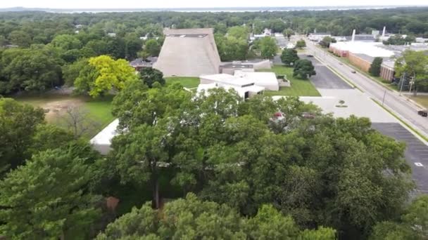 Saint Francis Church Norton Shores Drone — Stock Video