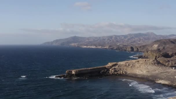 Cinematic Aerial Drone Establishing Shot Pared Fuerteventura Summer — стокове відео