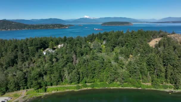 Vista Panorámica Aérea Del Cap Sante Park Anacortes Washington — Vídeos de Stock