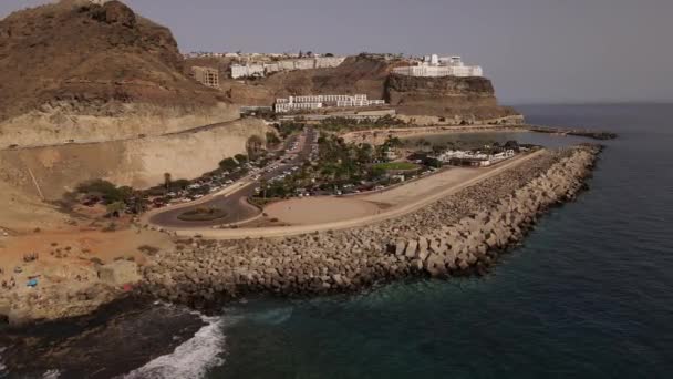 Letecký Pohled Výstřely Amadores Beach Grand Canary Island Španělsko Letních — Stock video