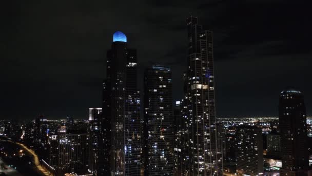 South Loop Skyscrapers Chicago Illinois Nuit — Video