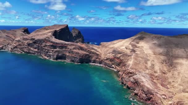 Vliegen Ponta Sao Lourenco Populair Wandelgebied Madeira Portugal Vanuit Lucht — Stockvideo