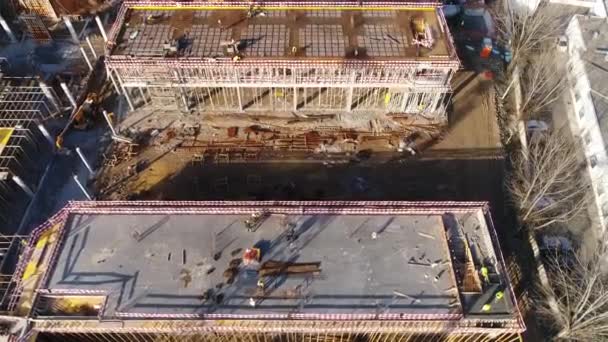 Bytový Komplex Výstavbě Velkém Staveništi — Stock video