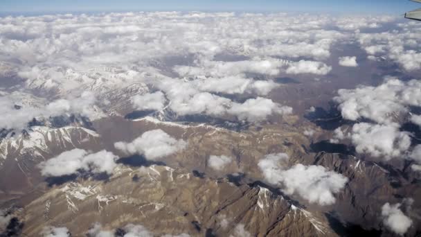 Voce Principale Cumulus Clouds Rocky Mountains Ladakh India Aerea — Video Stock