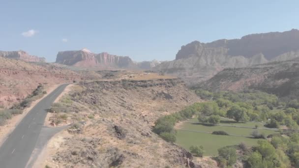 Drone Schot Boven Zion National Park — Stockvideo