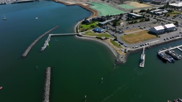 Vista Aérea Aérea Del Parque Conmemorativo Gente Mar Anacortes Washington — Vídeos de Stock