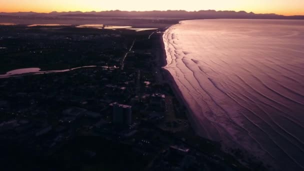 Drone Vlucht Muizenberg Sandvlei Ochtend Zonsopgang — Stockvideo