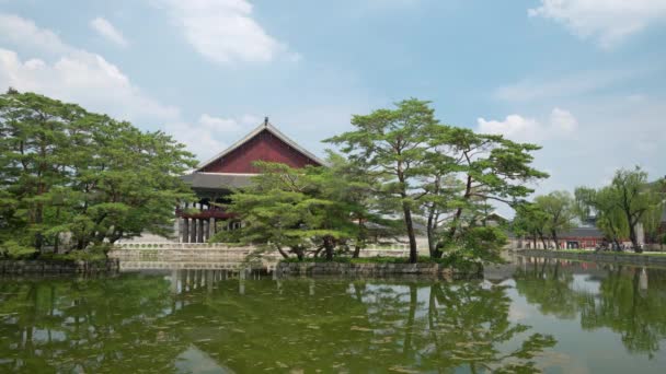 Gyeonghoeru Paviljoen Gyeongbokgung Palace Koreaanse Nationale Schat Nummer 224 — Stockvideo