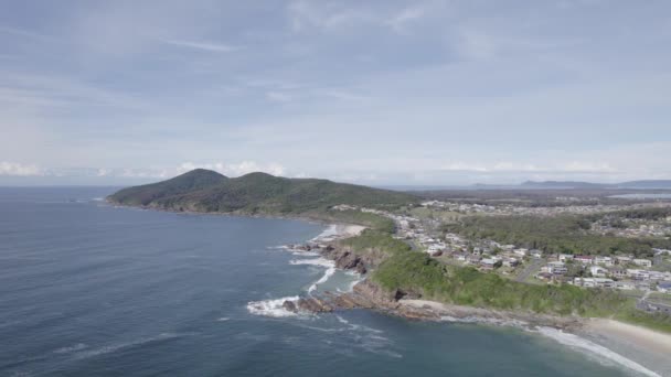 Panoramiczny Widok Wybrzeże Australii Burgess Beach Forster Australia Zdjęcia Dronów — Wideo stockowe