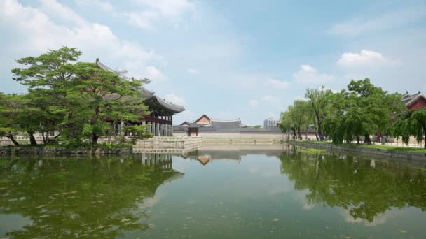 Gyeonghoeru Paviljoen Een Van Mooiste Uitzichten Gyeongbokgung Palace Seoul Zuid — Stockvideo