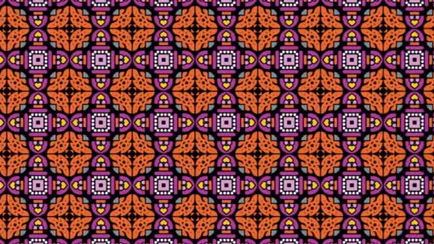 Maximális Elem Csempe Geometriai Zökkenőmentes Minta Narancssárga Rózsaszín Fekete Színekben — Stock videók