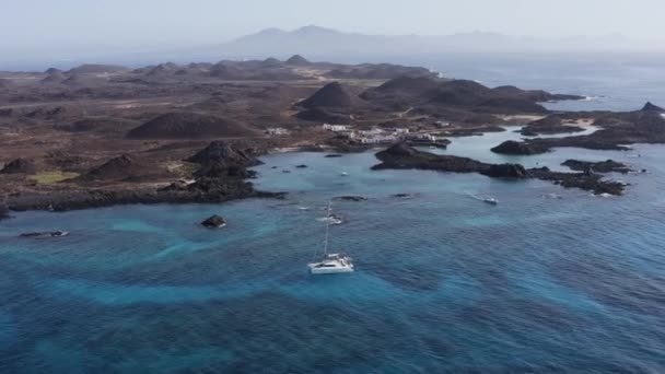 Krásné Letecké Drone Shot Sail Boat Kanárských Ostrovech — Stock video