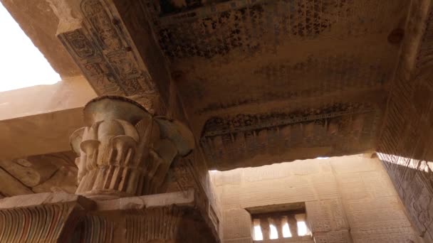 Detaljer Tak Struktur Deir Medina Antika Egyptiska Arbetare Luxor Egypten — Stockvideo