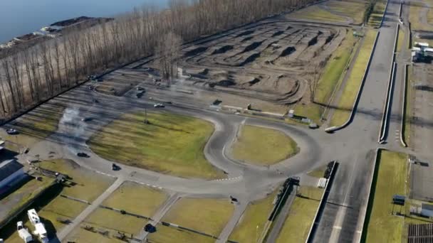 Aerial View Mission Raceway Park Mission Canada Drone Shot — Stock Video