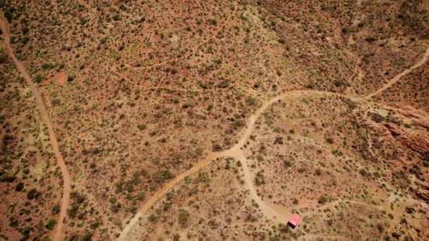 Tilting Reveal Variegated Peaks Franklin Mountain State Park Paso Texas — Stock Video