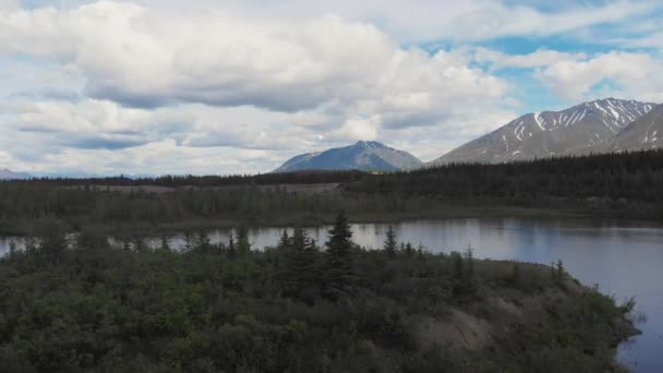 Drone Video Gunung Puncak Dan Sungai Granit Dekat Denali National — Stok Video
