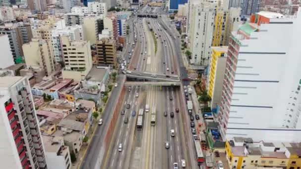 Drone Timelape Video Una Autopista Vía Rápida Llamada Expresa Lima — Vídeo de stock
