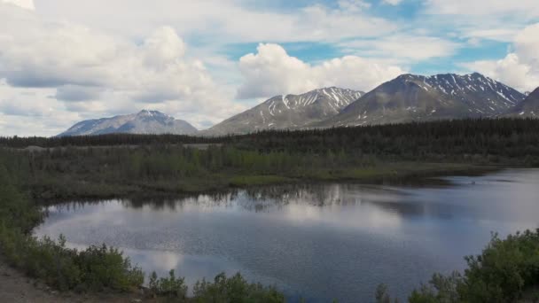 Drone Video Mountain Peaks Granite Creek Denali National Park Alaska — Stock Video