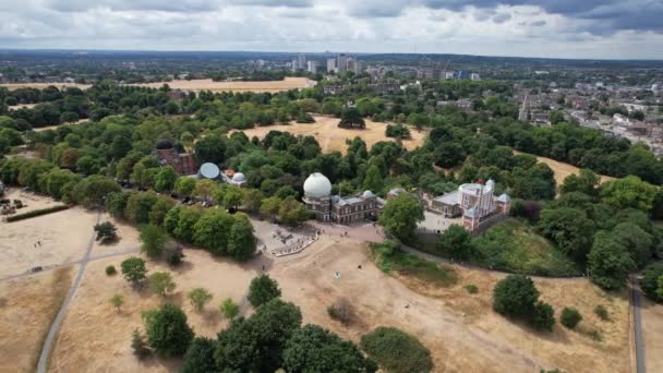 Royal Observatory Greenwich London Summer Aerial Drone View Footage — 비디오