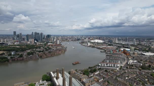 River Thames Greenwich Londres Reino Unido Verano 2022 Imágenes Aéreas — Vídeo de stock